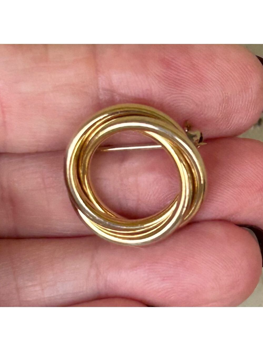 Vintage Runci 80’s 12K Gold Filled Intertwined Brooch/Pin - Picture 6 of 7